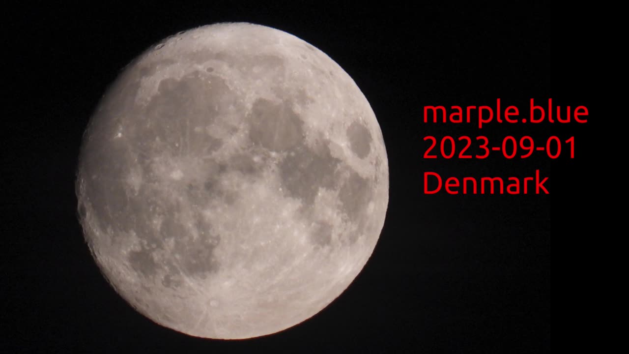 Moon recorded 2023-09-01 from Denmark