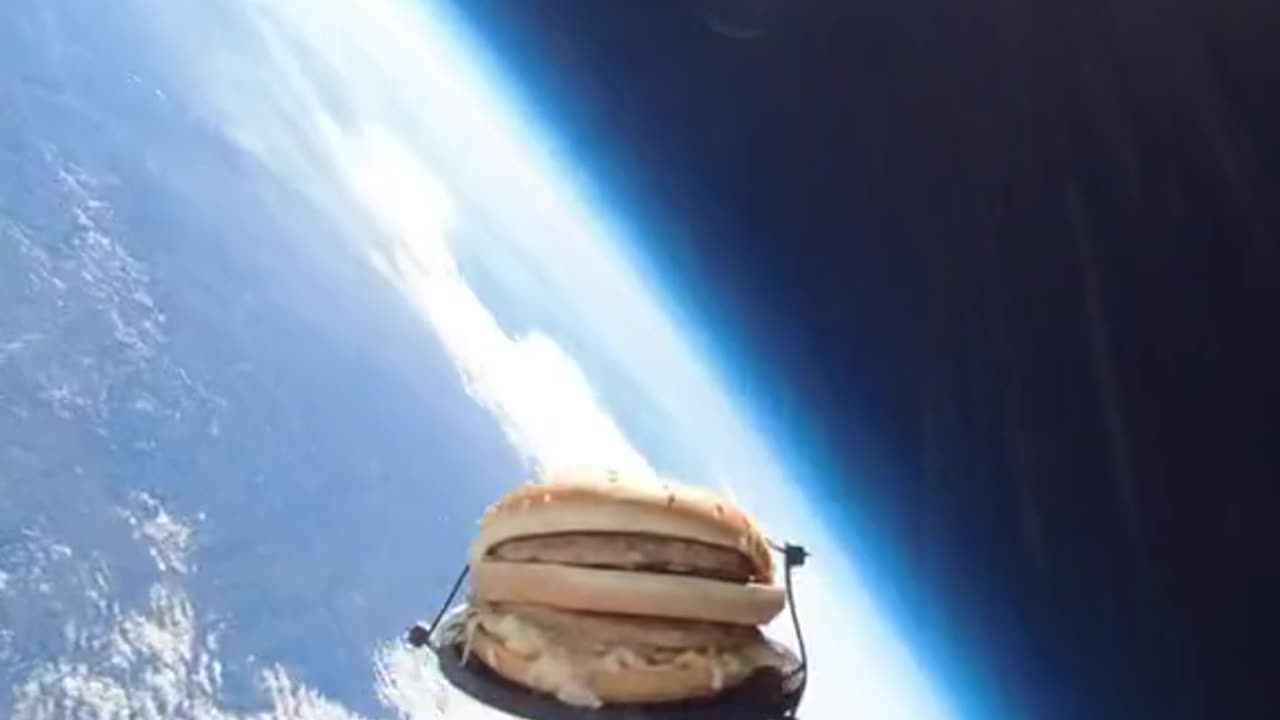 My Burger into Space and I can eat its Yummy😘