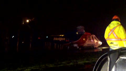 BC EHS Helicopter Taking Off On Hwy 99 in 2010