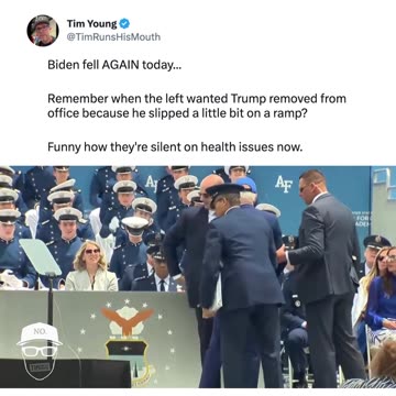 SHOCK VIDEO: Biden falls on stage at Air Force Academy graduation