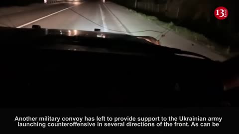 Ukrainian army leaves for front with equipment supplied from West at night