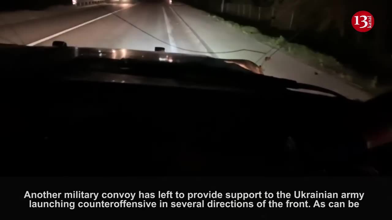 Ukrainian army leaves for front with equipment supplied from West at night