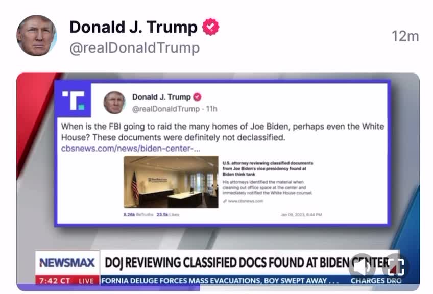 Donald J Trump TS post Jan 11, 2023, 12:30 PM