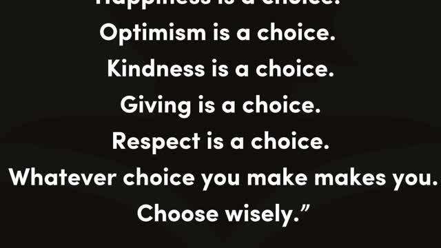 Attitude is a choice...