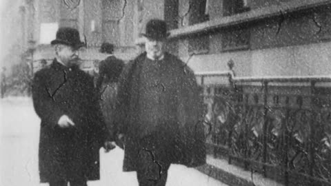 Dick Croker Leaving Tammany Hall (1900 Original Black & White Film)