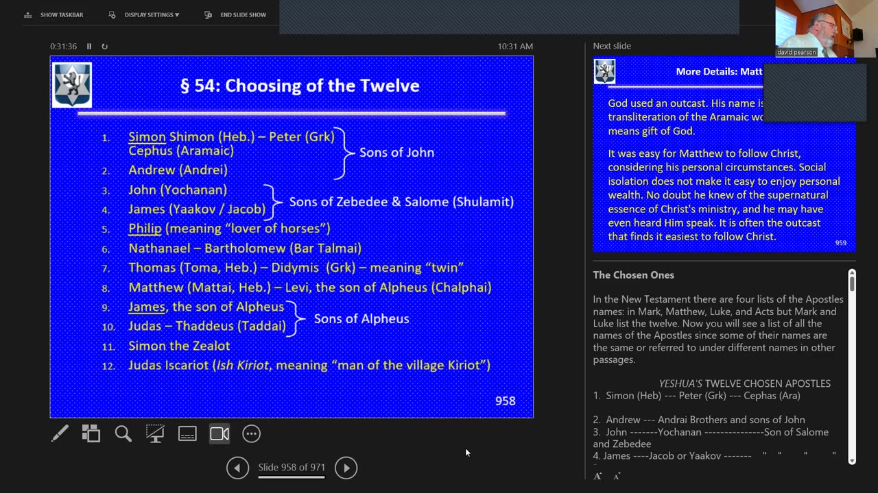 Sunday June 18, 2023 Life of the Messiah 99: the Choosing of the Twelve