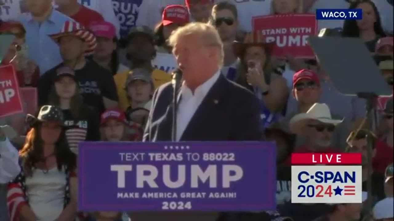 President Trump in Waco: "For seven years, you and I have been taking on the corrupt