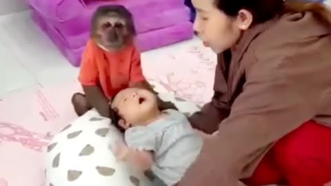 Baby and Monky