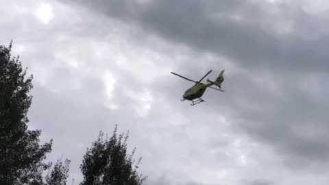 Helicopter helping patients today is a humanitarian scene