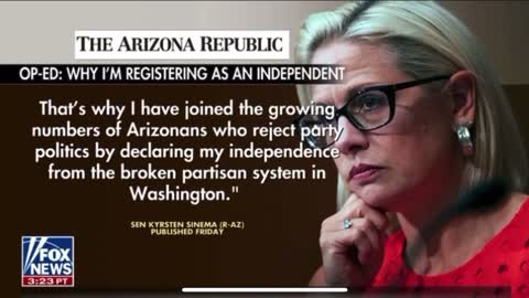 Sen Krysten Sinema leaves Democratic Party, registers as an Independent