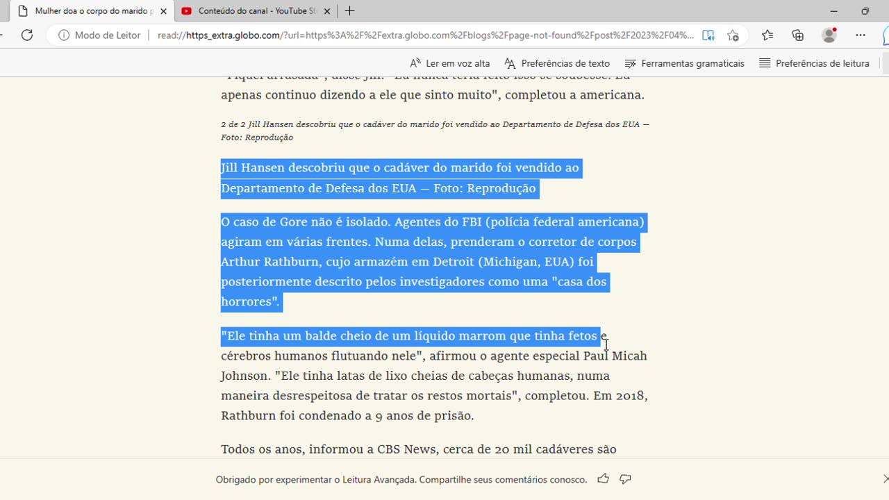 Cadáver foi vendido para o Departamento de Defesa dos EUA sem o consentimento da família