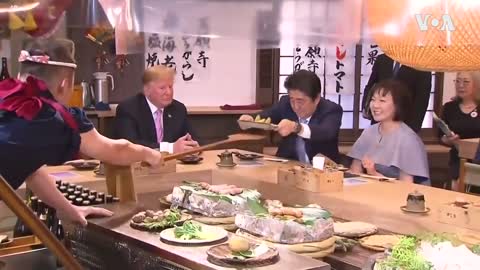 US President Trump and Japan's PM Abe Sit Down for Traditional Japanese Dinner | VOANews