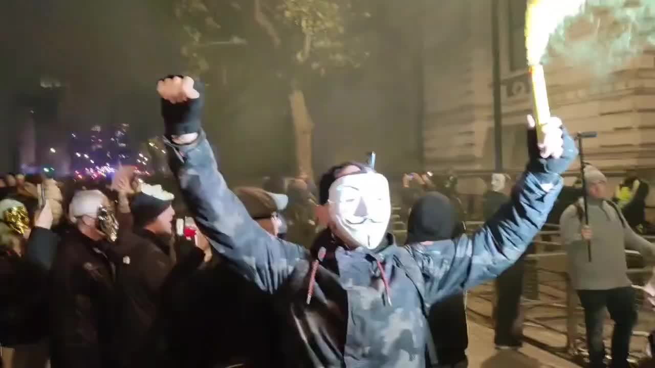 Police clash with protesters in Parliament Square