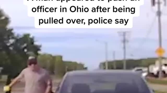 A man appeared to push an officer in Ohio after being pulled over, police say