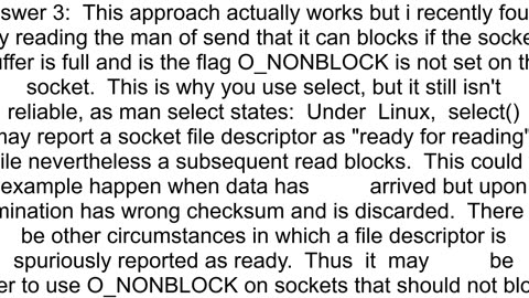 Avoid send to block when not using O_NONBLOCK