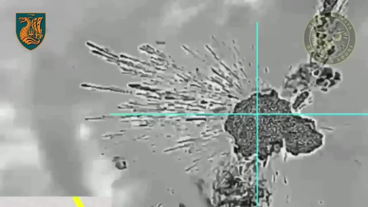 Russian "Solntzepek" TOS-1 vehicle is destroyed by a Ukrainian octocopter drone
