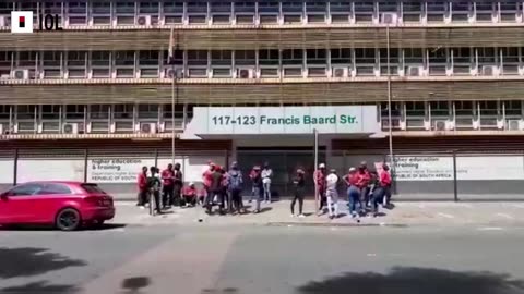 Watch: EFF Students Picket Outside The Department of Higer Education