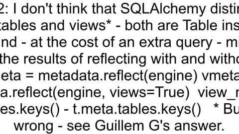 How to distinguish tables from views using Metadata in SQLAlchemy