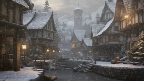 Medieval Village in Winter - Relaxing Fantasy Music for Relaxation & Sleeping, Soothing Music