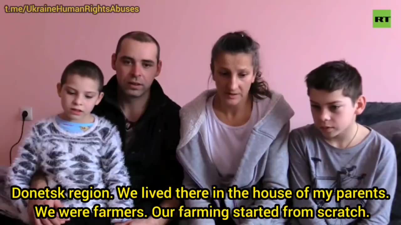 A family of refugees from Bahkmut