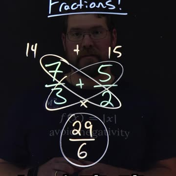 How: The Butterfly Method for Adding Fractions | 7/3 + 5/2 | Minute Math Tricks Part 156 #shorts
