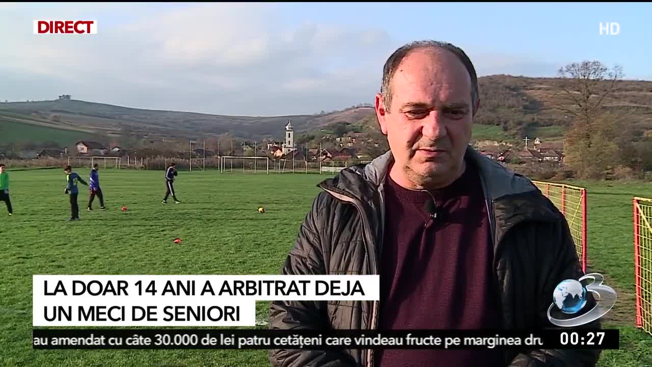 Luca Megheşan a arbitrat un meci de seniori la numai 14 ani