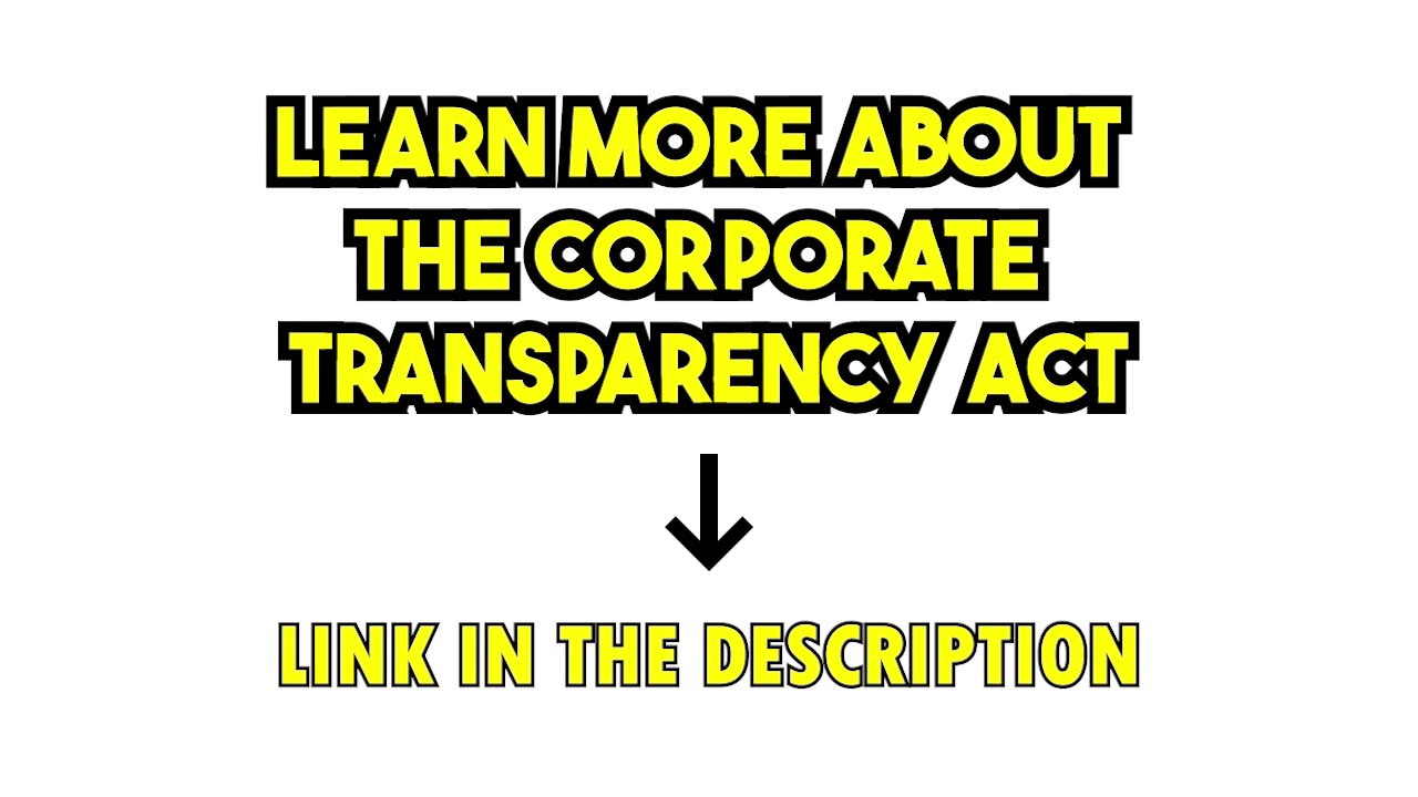 You need to be very careful with the Corporate Transparency Act!