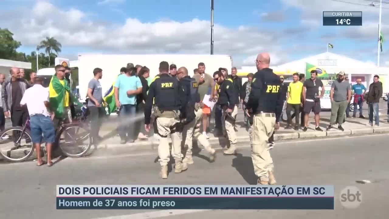 Manifestantes bolsonaristas atacam viaturas no Pará | SBT Brasil (07/11/22)