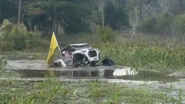 This car has so much power, can get out of the water this high