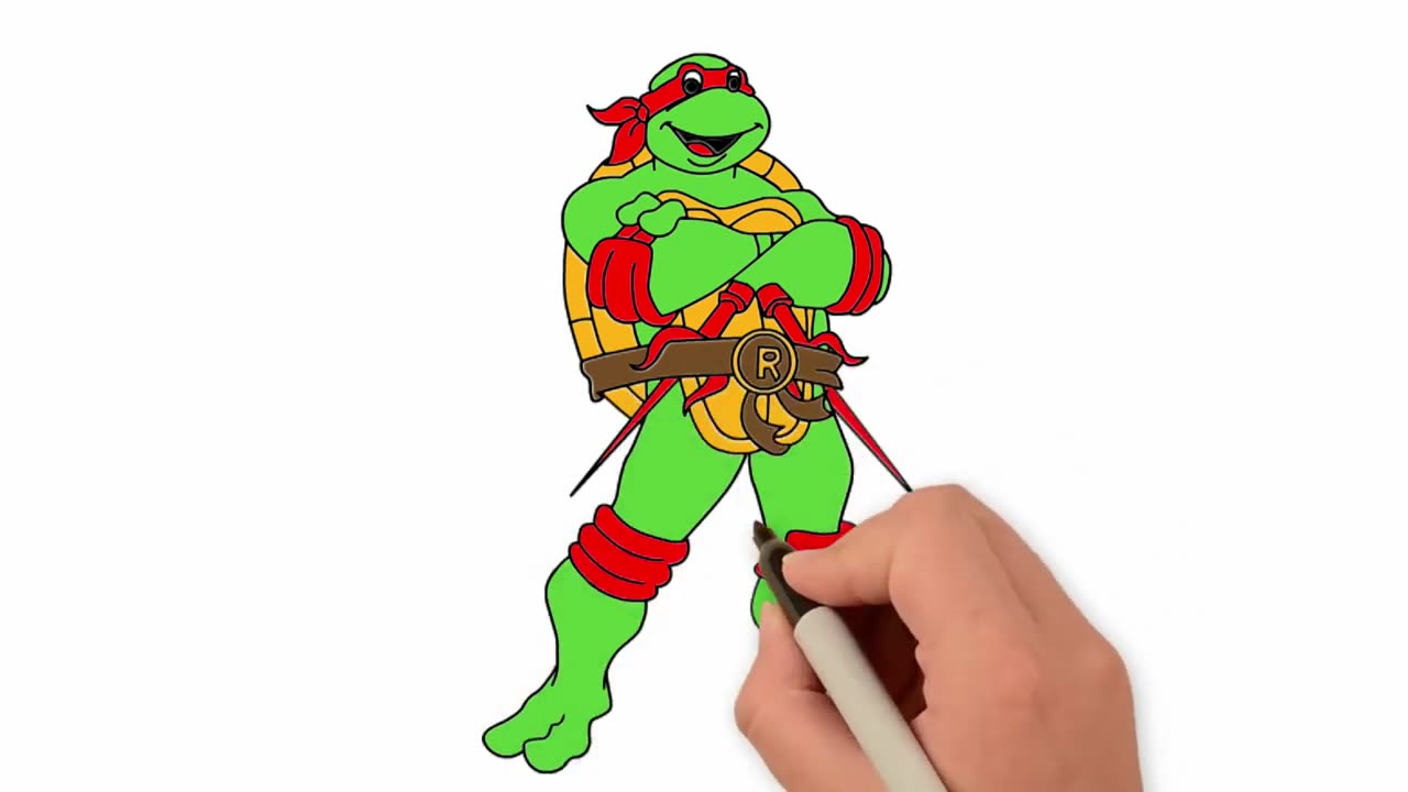 How to Draw Ninja Turtle Easy Step by Step and Coloring For Beginners