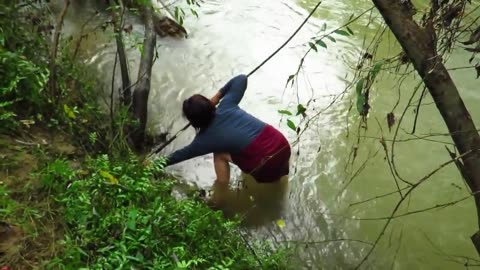 Catching Snakes in the River and Cooking on Rocks!!!!