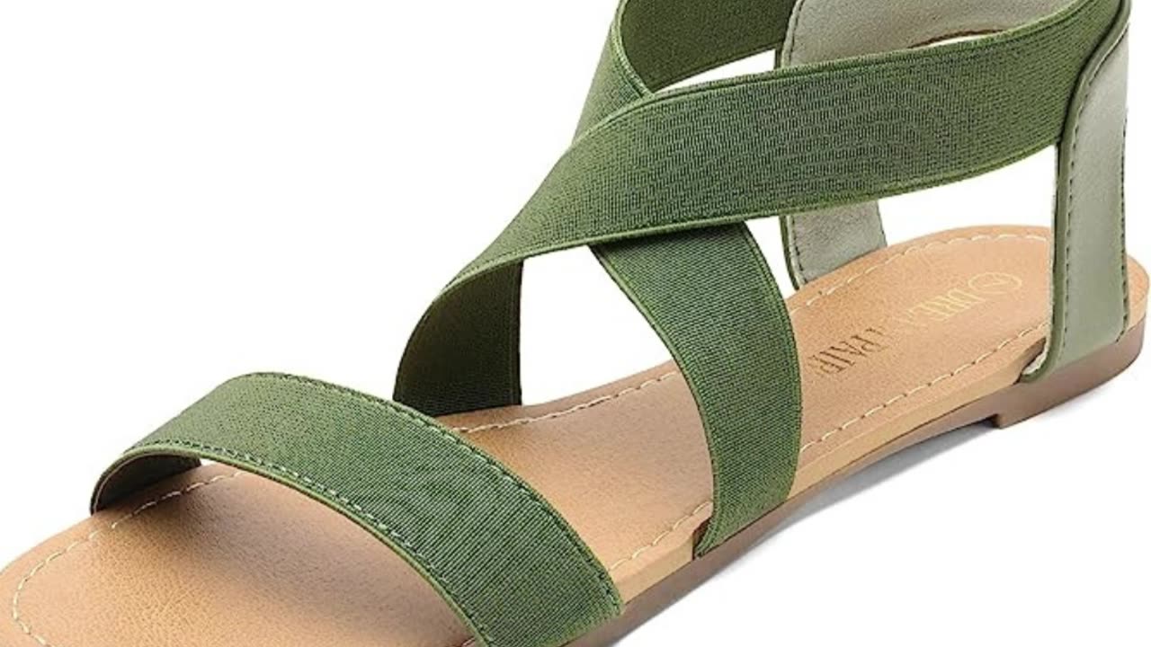 Women's Elastic Ankle Strap Flat Sandals