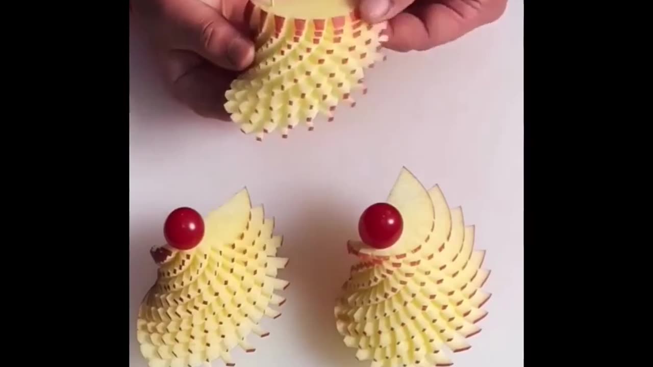 Efficient Fruit Cutting Techniques by Skilled Workers Smart Fruit Processing