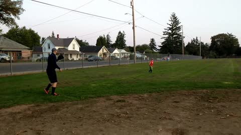 Jb playing catch 7yr old