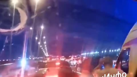 Images of the situation on the Crimean bridge.