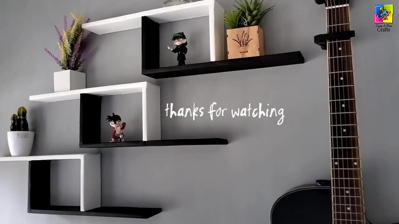 DIY wall shelf decor - Cardboard wall shelf decorating ideas