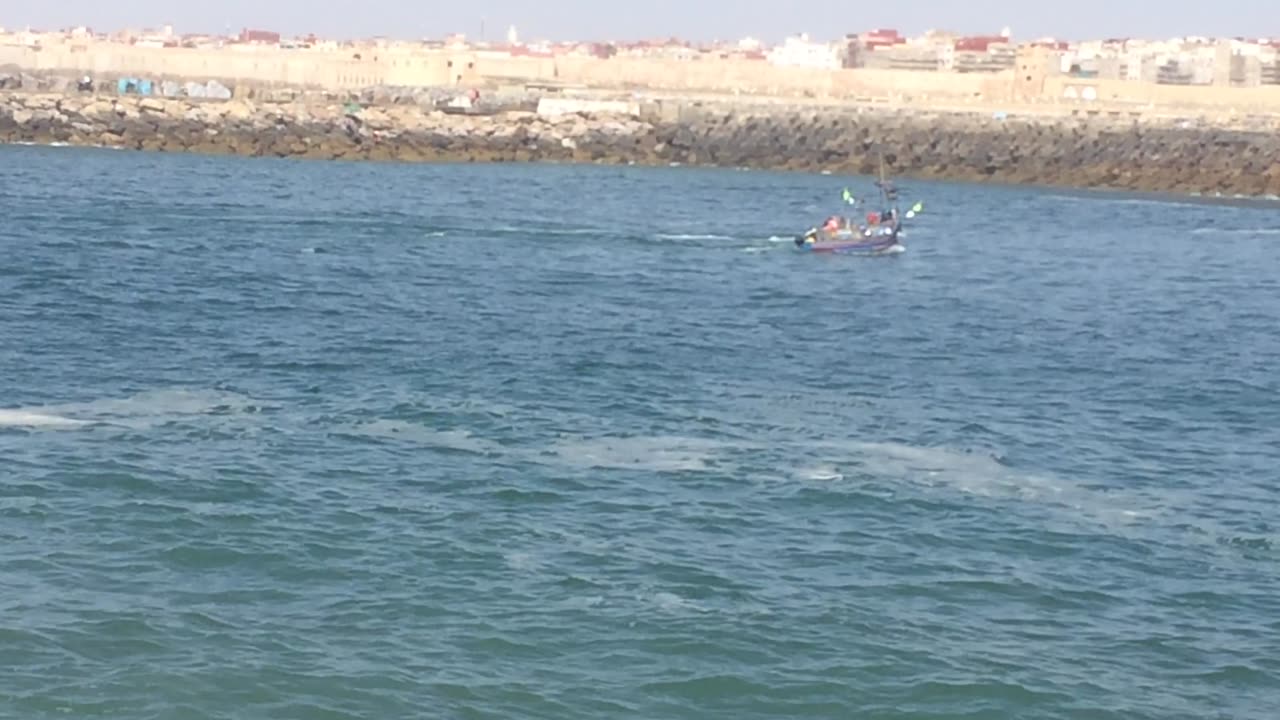 Rabat beach. Video taken from the Rabat beach pier, during the fasting month of Ramadan