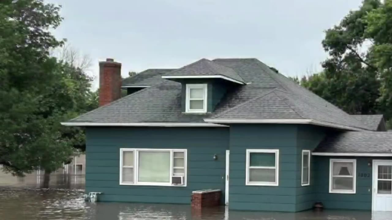 Severe #flooding due to heavy rains in #USA, #Rock Valley in the #Iowa, 22 June 2024