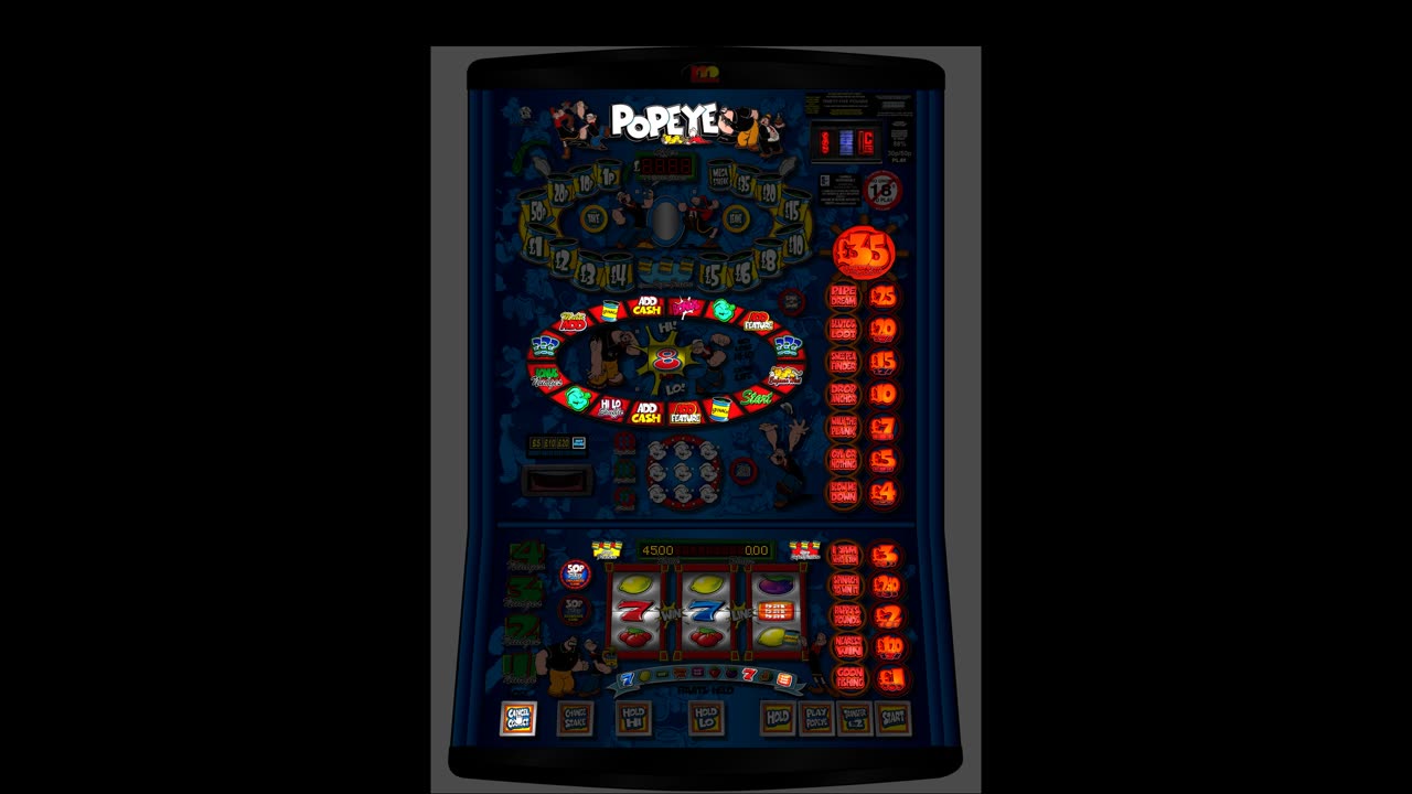 Popeye £35 Jackpot Mazooma Fruit Machine Emulation