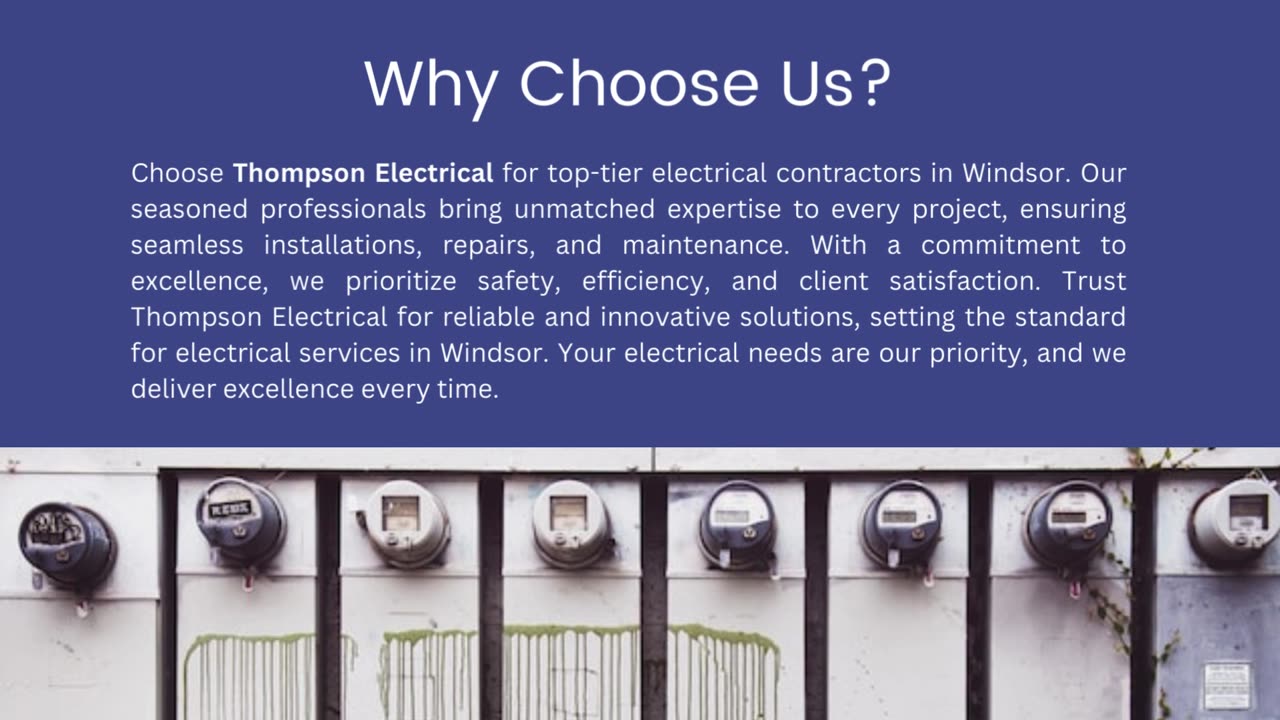 Thompson Electrical | Electrical Contractors in Windsor