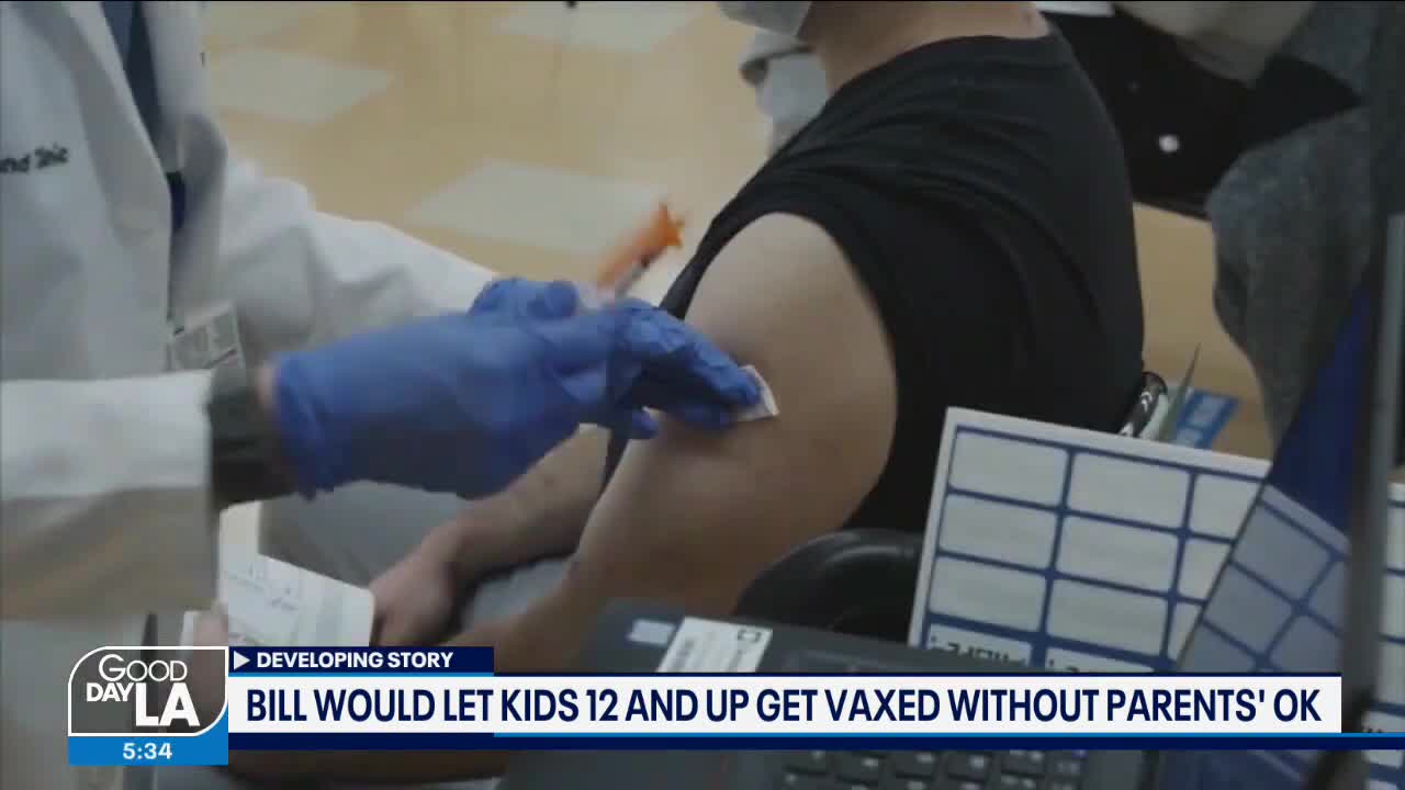 California working on bill that will let children 12 and up get COVID jab without parental approval