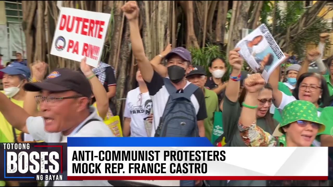 Anti-communist protesters mock Rep. France Castro