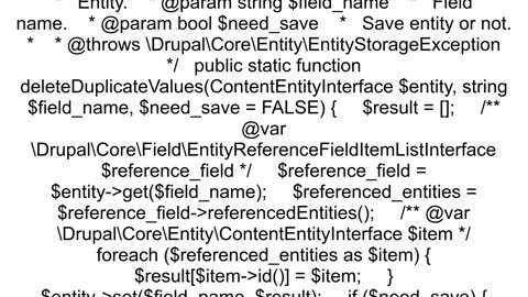 remove duplicate values from entity reference fields