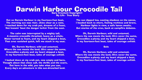 Darwin Harbour Crocodile Tail Song