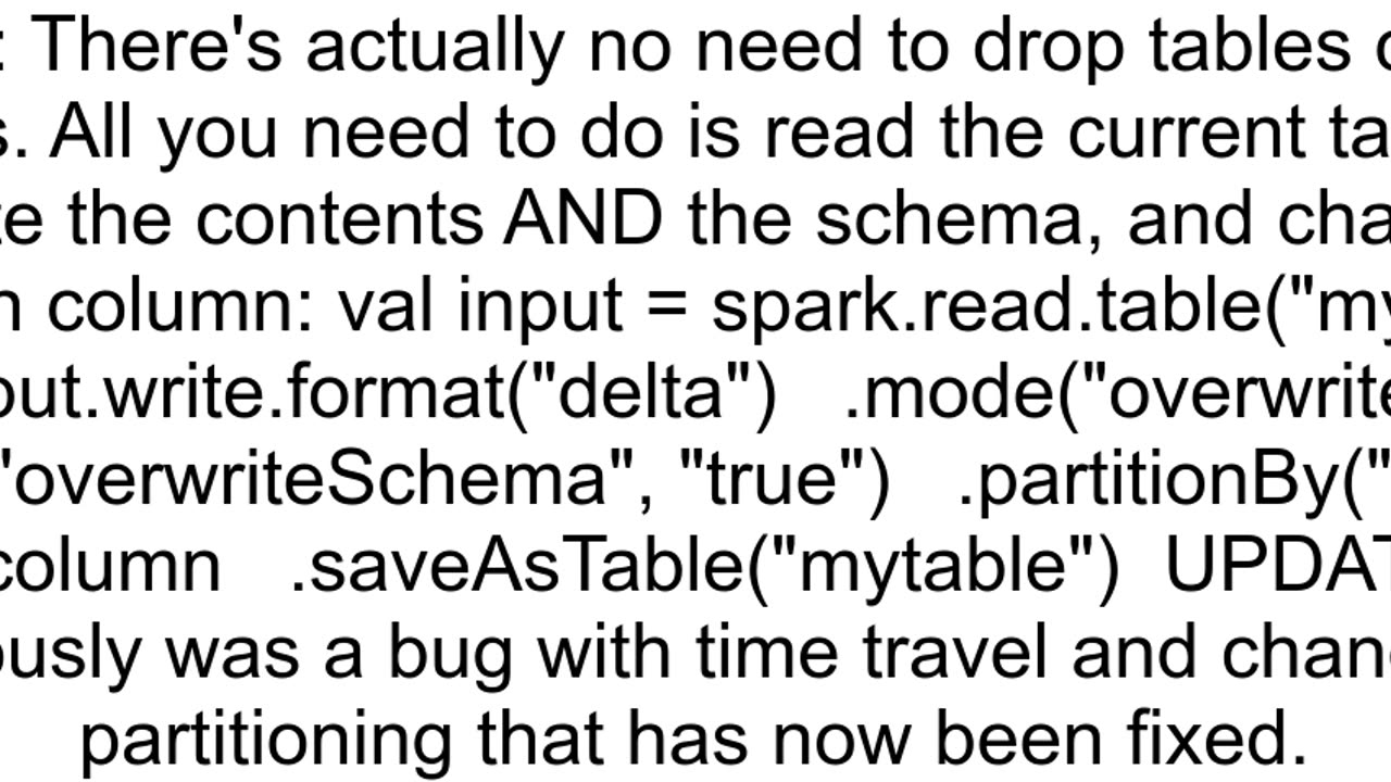 Databricks How to change a partition of an existing Delta table