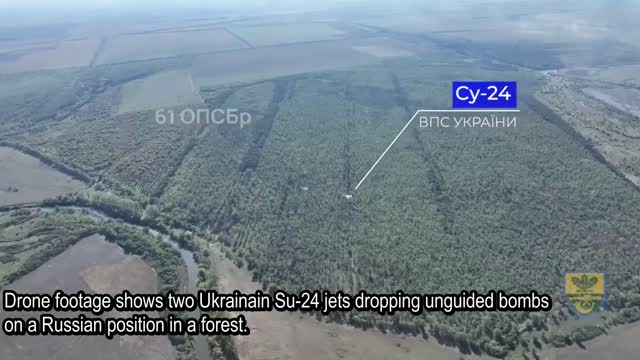🔴 Ukrainian Su-24 Jets Drop Unguided Bombs On Russian Positions