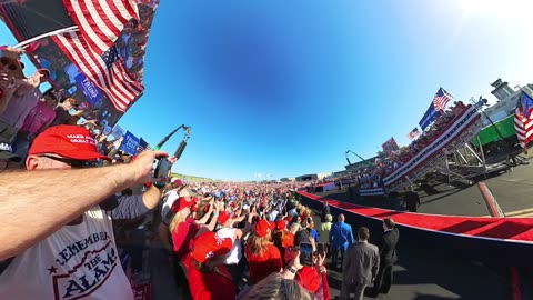 Trump arrives on the Red Carpet at the Make America Great Rally in Waco, TX on March 25, 2023