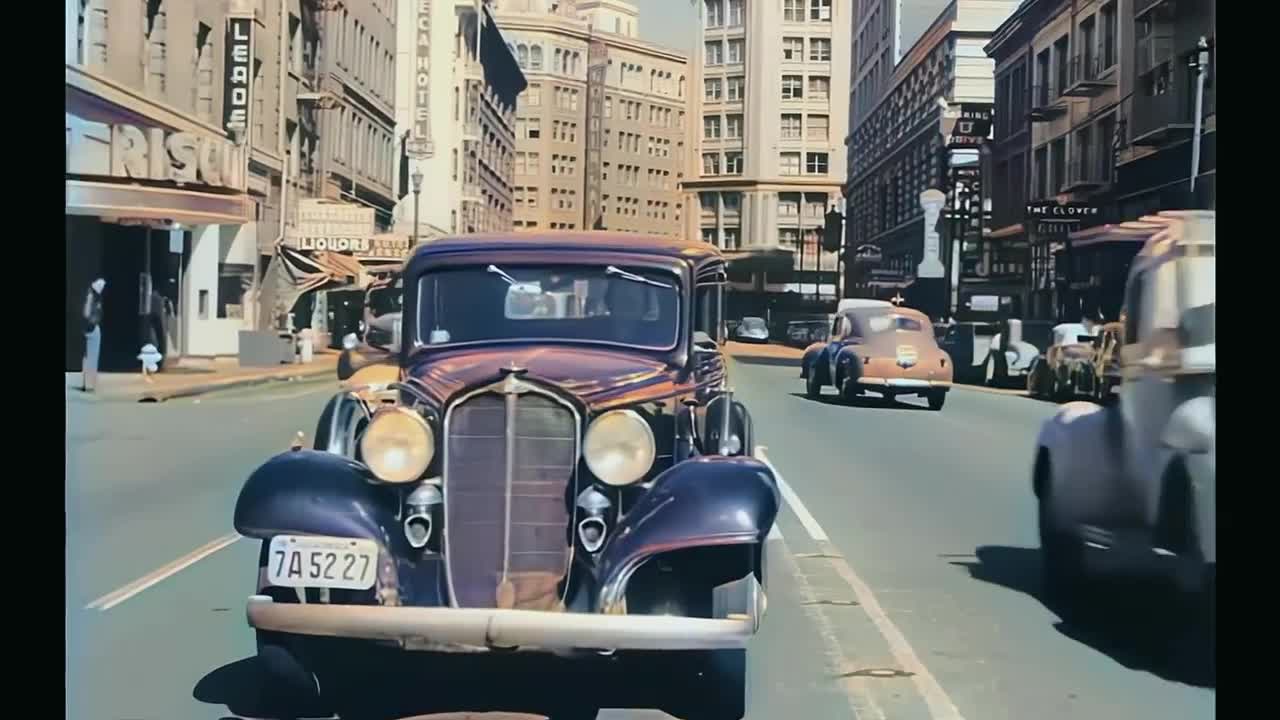 San Francisco early 40's,50's in color [60fps,Remastered] w_sound design added