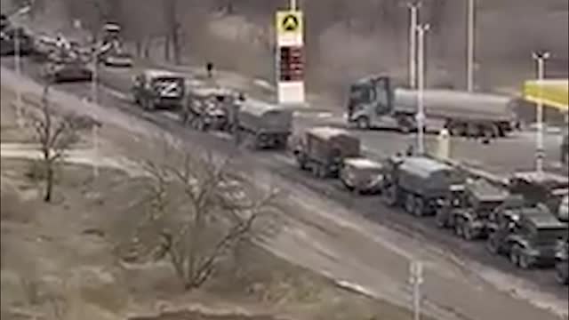 Huge Military Column In Dzhankoi Crimea (Day 2) - February 25th 2022