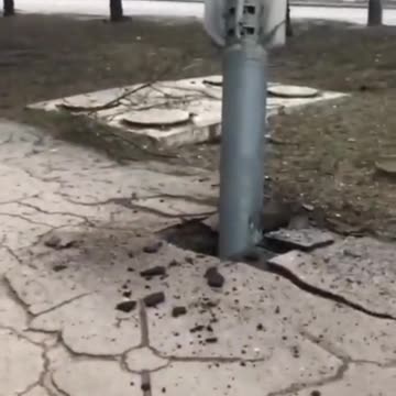 Ukraine Russia Due Rocket Crashes into sidewalk